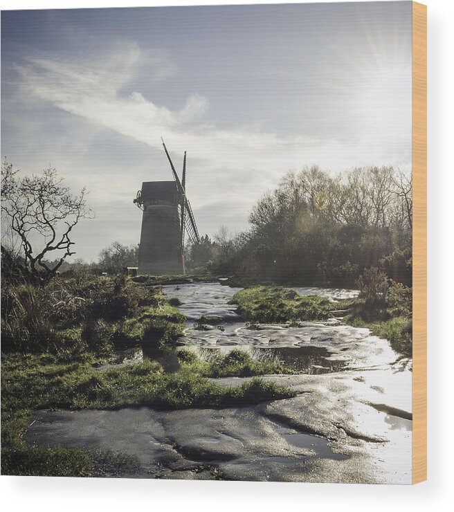 Restored Wood Print featuring the photograph Windmill by Spikey Mouse Photography