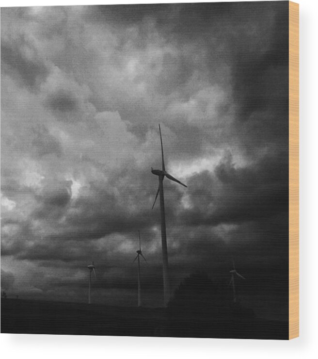 Lumia1520 Wood Print featuring the photograph Windradwindig.

#windrad #monochrome by Mandy Tabatt