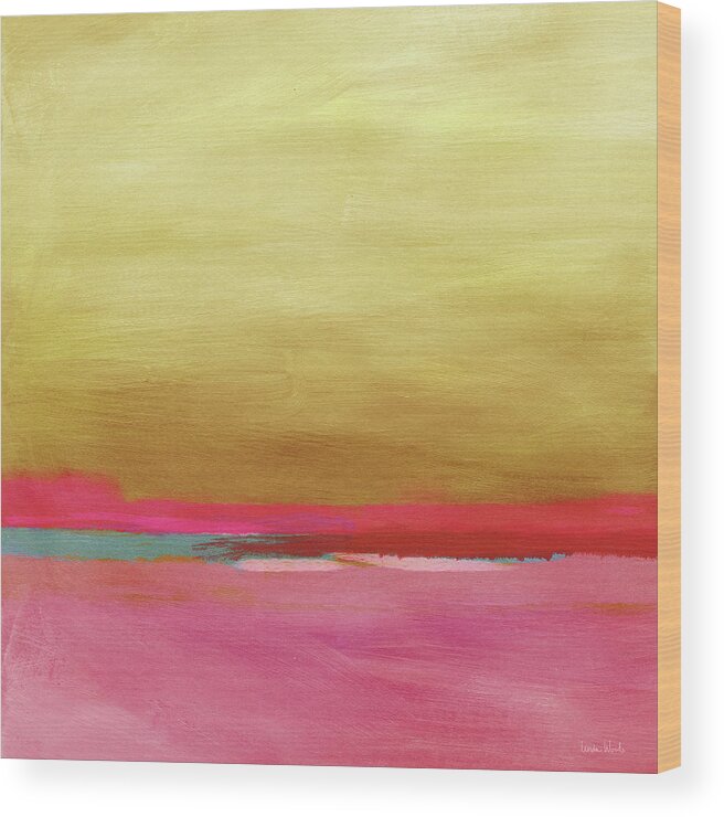 Abstract Wood Print featuring the mixed media Windswept Sunrise- Art by Linda Woods by Linda Woods