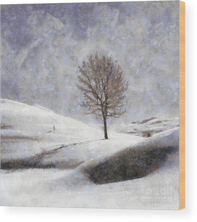 Winter Wood Print featuring the painting Winters Tree by Esoterica Art Agency