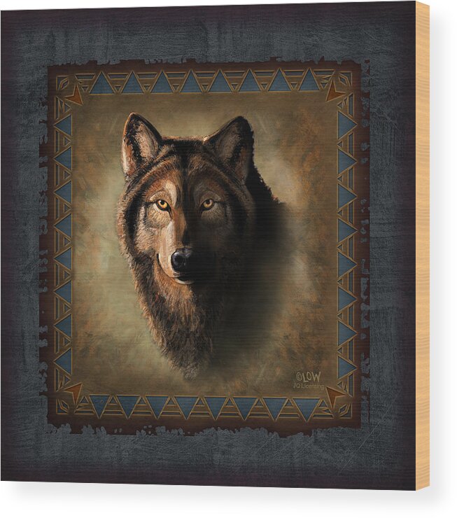 Wildlife Wood Print featuring the painting Wolf Lodge by JQ Licensing