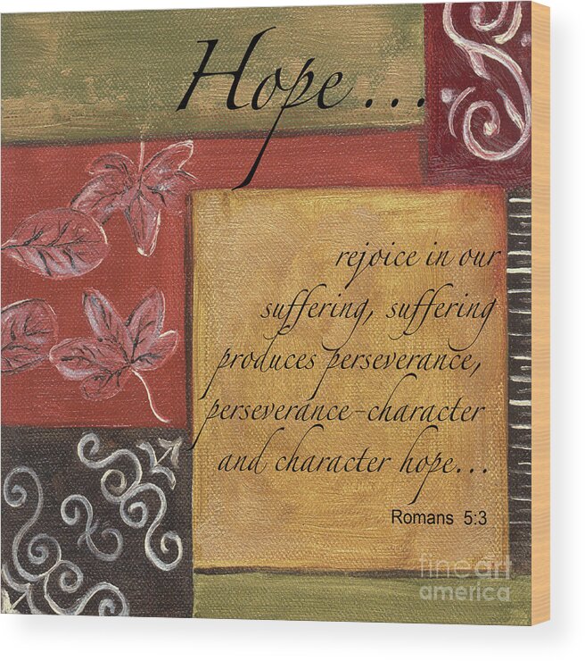 Hope Wood Print featuring the painting Words To Live By Hope by Debbie DeWitt