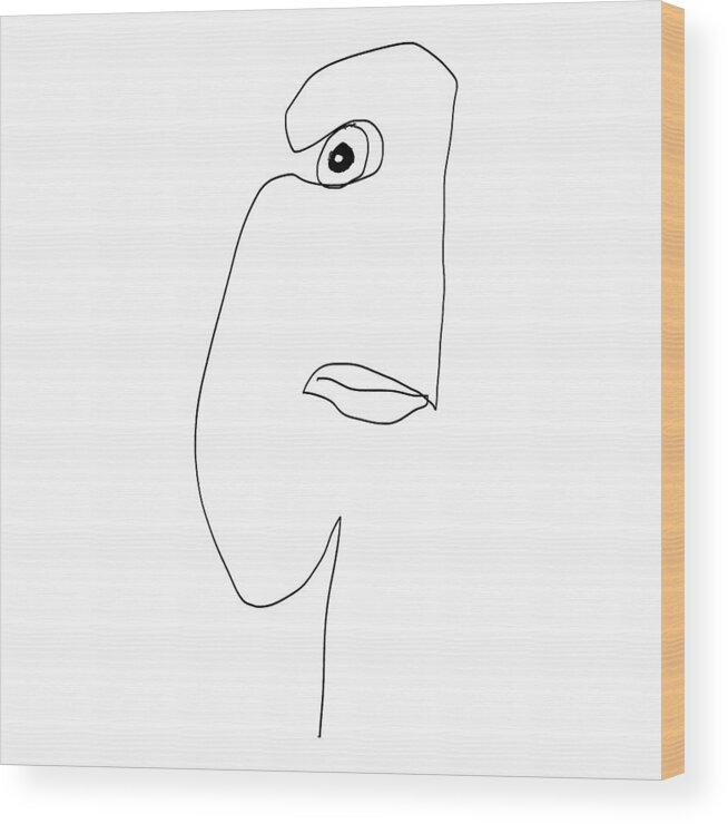 Apple Pencil Wood Print featuring the drawing Worry by Bill Owen