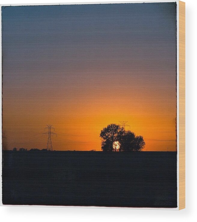 Sunset Wood Print featuring the photograph Power by Sean Wray