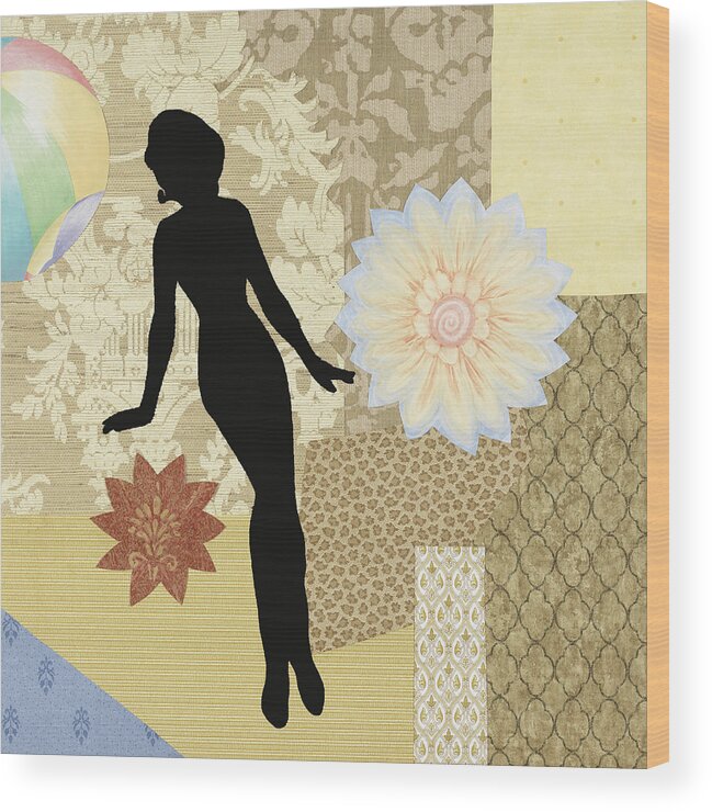 Little Girls Room Art Wood Print featuring the mixed media Yellow Paper Doll by Katia Von Kral