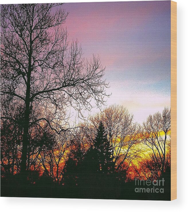 Frank J Casella Wood Print featuring the photograph Yesterday's Sky by Frank J Casella