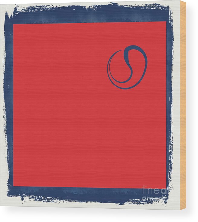 Yin Wood Print featuring the photograph Yin and Yang Blue and Red by Andrea Kollo