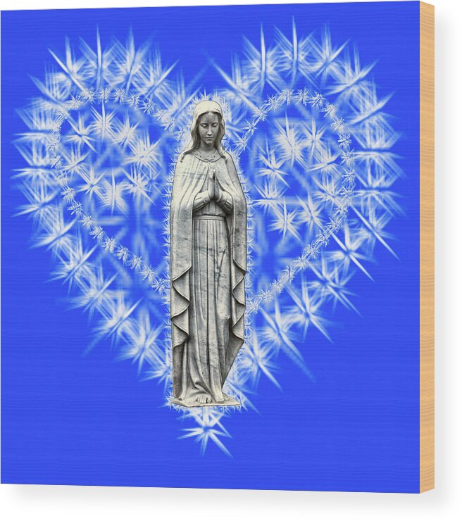 You Are Deeply Loved Wood Print featuring the photograph You Are Deeply Loved - Blue Background by Her Arts Desire