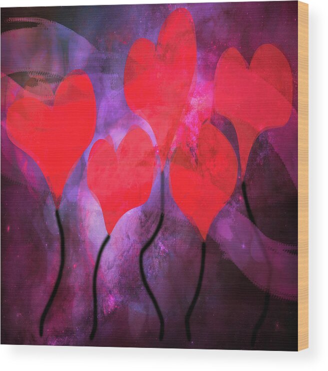 Joy Wood Print featuring the photograph You Have my Heart on a String by Debra and Dave Vanderlaan