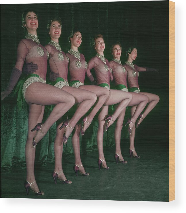 1950-1959 Wood Print featuring the photograph Chorus Girls #1 by Carl Sutton