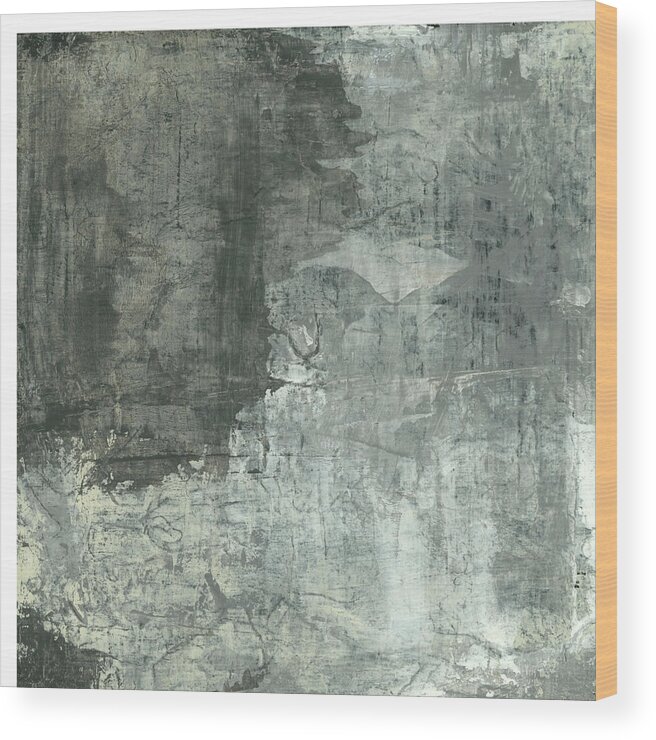 Abstract Wood Print featuring the painting Gray Abstract II #1 by Elena Ray