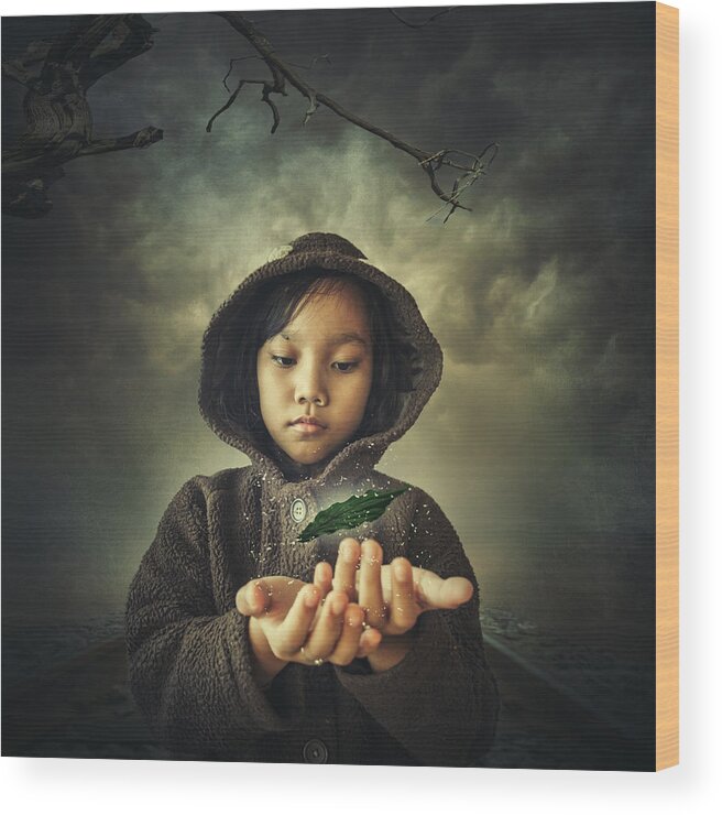 Creative Edit Wood Print featuring the photograph Hope #1 by Hardibudi