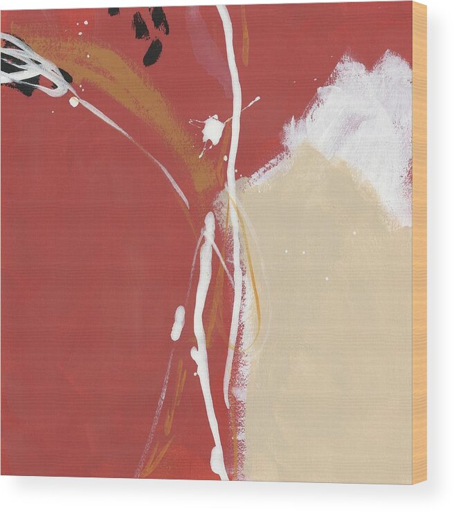 Abstract Wood Print featuring the painting Molecular Dynamics Iv #1 by June Erica Vess