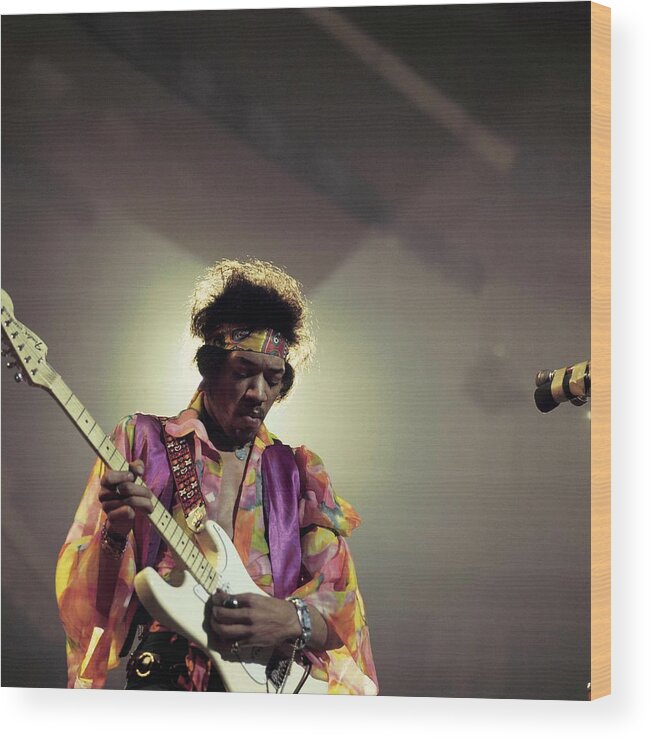 Singer Wood Print featuring the photograph Photo Of Jimi Hendrix #1 by David Redfern