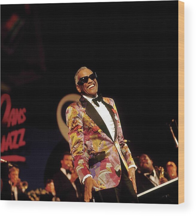 Music Wood Print featuring the photograph Photo Of Ray Charles #1 by David Redfern