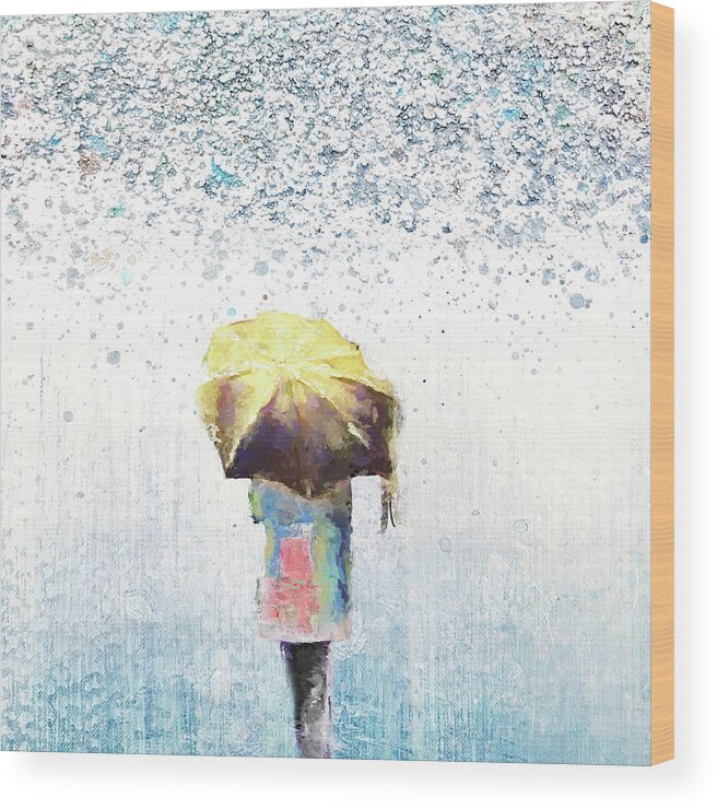 Rain Wood Print featuring the digital art Raindrops Keep Falling #1 by Marilyn Wilson
