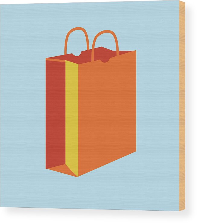 Bag Wood Print featuring the drawing Shopping Bag #1 by CSA Images