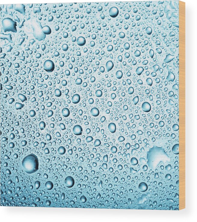 Material Wood Print featuring the photograph Water Drops Background #1 by Ultramarinfoto