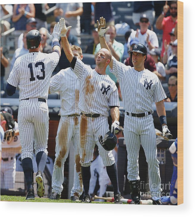 People Wood Print featuring the photograph Kansas City Royals V New York Yankees by Al Bello