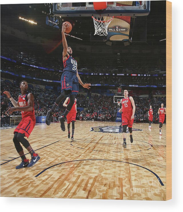 Karl-anthony Towns Wood Print featuring the photograph Bbva Compass Rising Stars Challenge 2017 #14 by Nathaniel S. Butler