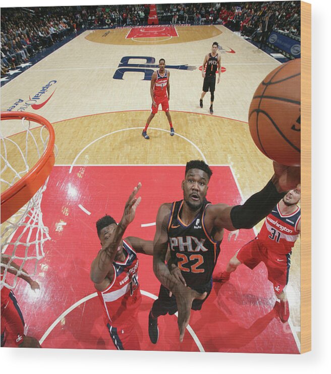 Nba Pro Basketball Wood Print featuring the photograph Phoenix Suns V Washington Wizards by Ned Dishman