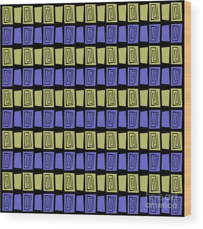  Wood Print featuring the digital art Mid Century Modern Maze #3 by Donna Mibus