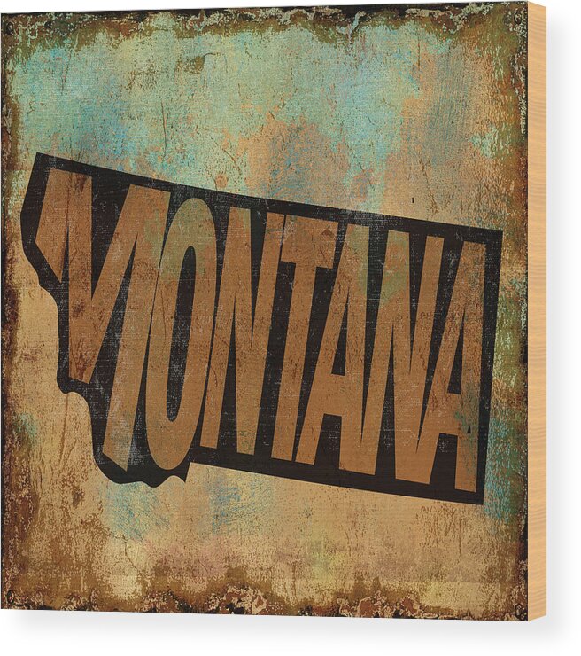 State Wood Print featuring the mixed media Montana #2 by Art Licensing Studio
