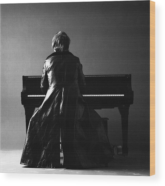 Piano Wood Print featuring the photograph Portrait Of Elton John by Jack Robinson