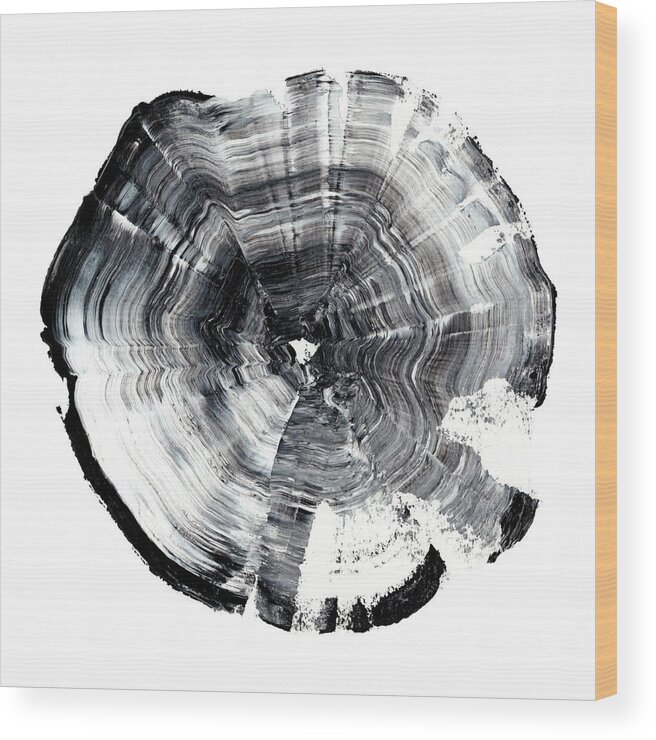 Abstract Wood Print featuring the painting Tree Ring Abstract I #2 by Ethan Harper