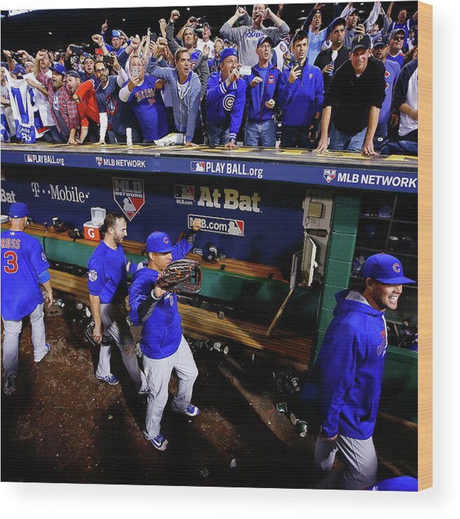 Playoffs Wood Print featuring the photograph Wild Card Game - Chicago Cubs V by Jared Wickerham