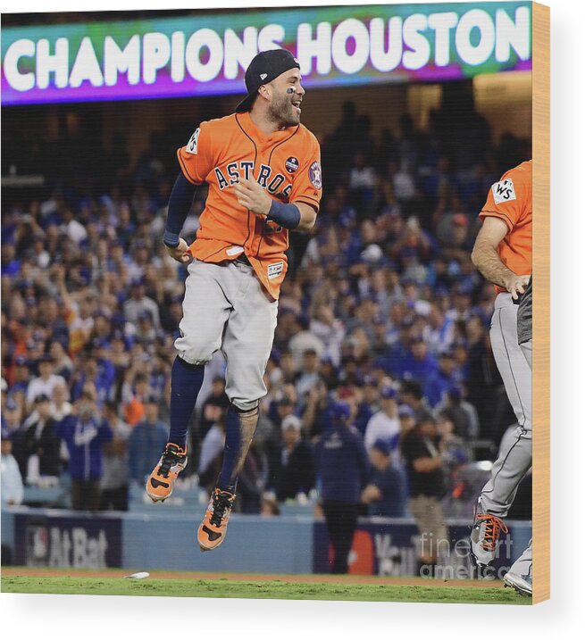 People Wood Print featuring the photograph World Series - Houston Astros V Los by Harry How
