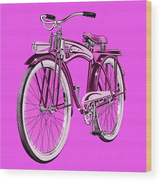 Activity Wood Print featuring the drawing Bicycle #29 by CSA Images