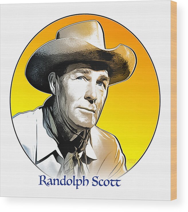 Randolph Scott Wood Print featuring the digital art Randolph Scott #3 by Greg Joens