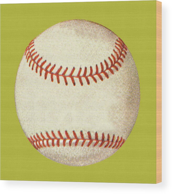 American Pastime Wood Print featuring the drawing Baseball #5 by CSA Images