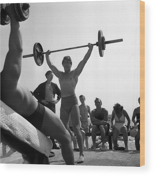 California Wood Print featuring the photograph Muscle Beach Santa Monica #5 by Michael Ochs Archives