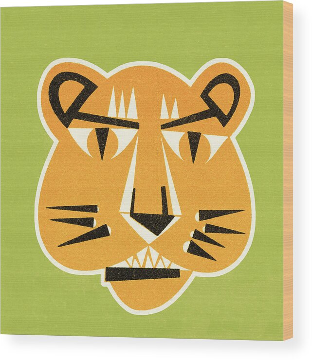 Africa Wood Print featuring the drawing Tiger #52 by CSA Images
