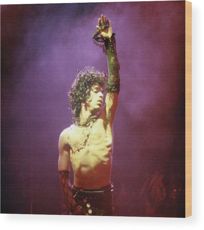 Prince - Musician Wood Print featuring the photograph Prince Live In La by Michael Ochs Archives