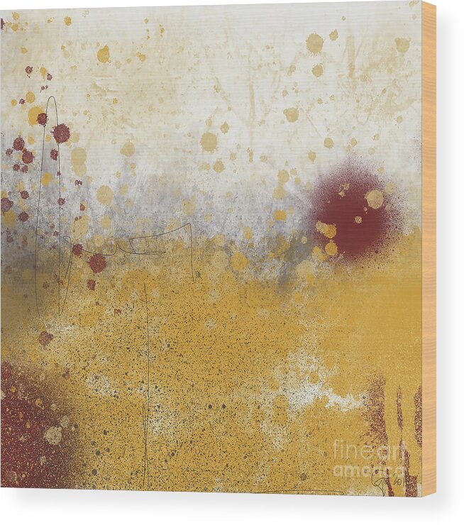 Gold Wood Print featuring the painting Abstract Golden Glow by Go Van Kampen