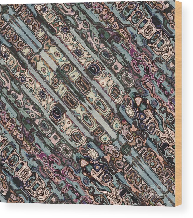 Diagonal Wood Print featuring the digital art Abstract Textured Earth Tones Pattern by Phil Perkins