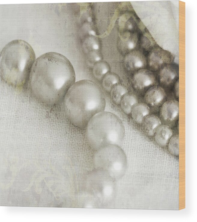 Antique Pearls 02 Wood Print featuring the photograph Antique Pearls 02 by Tom Quartermaine