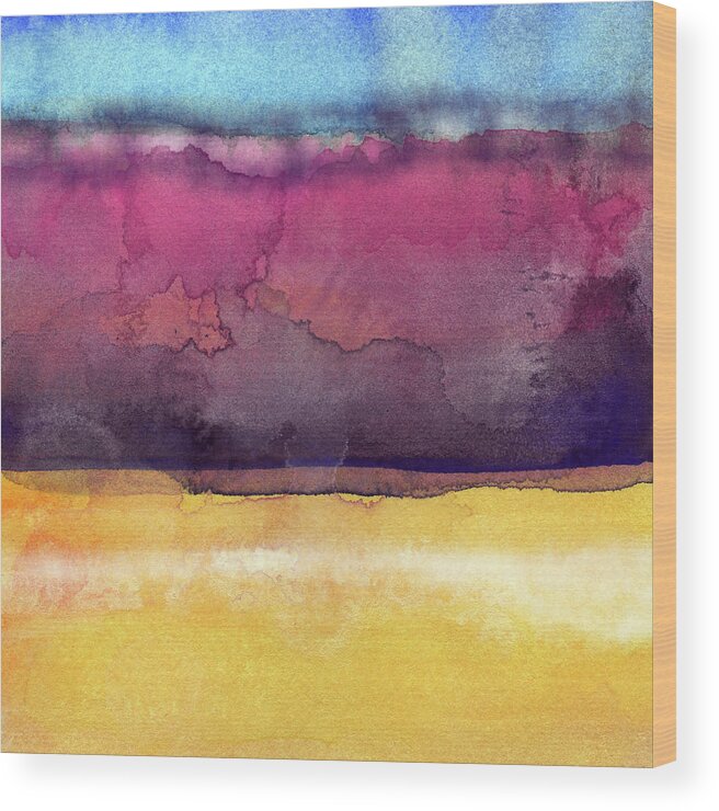 Abstract Wood Print featuring the painting Awakened 6- Art by Linda Woods by Linda Woods