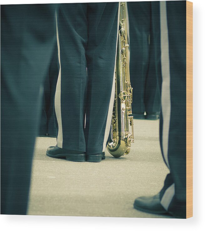 Versailles Wood Print featuring the photograph Backlegs Of Military Musician With by Boma.dfoto@gmail.com