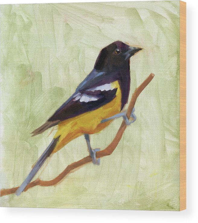 Animals & Nature Wood Print featuring the painting Backyard Birds I by Jacob Green