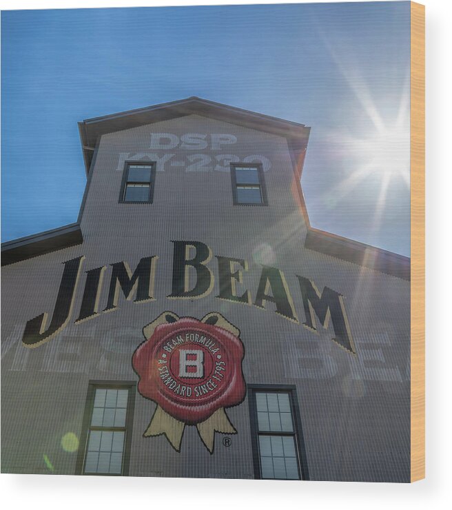 Jim Beam Wood Print featuring the photograph Beams on Beam by Susan Rissi Tregoning