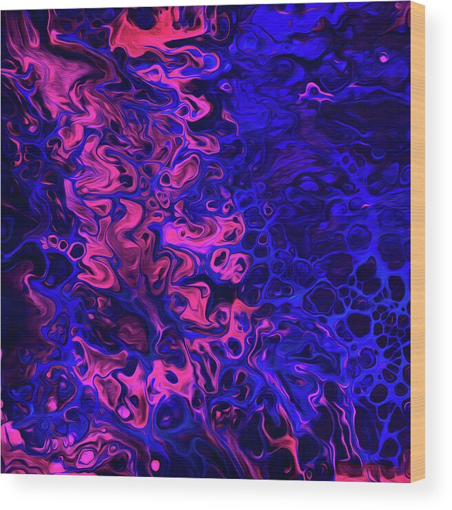 Fluid Wood Print featuring the mixed media Blacklight by Jennifer Walsh
