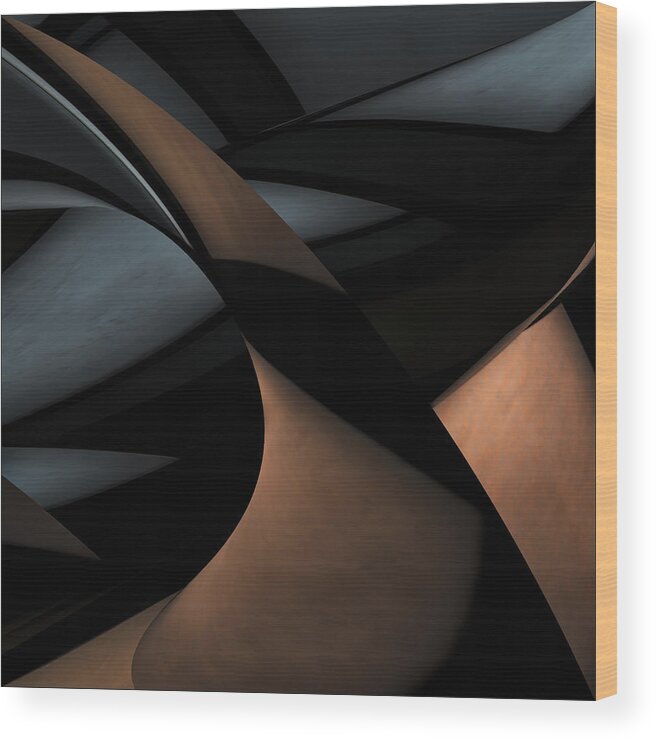 Abstract Wood Print featuring the photograph Blue Gold by Gilbert Claes