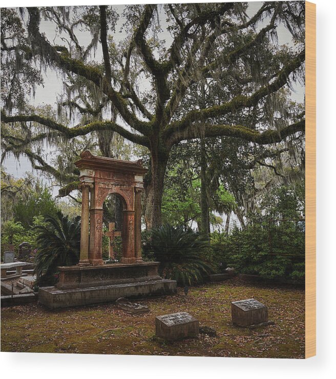 Cemetary Wood Print featuring the photograph Bonaventure Garden by Jon Glaser