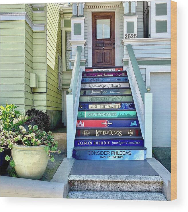  Wood Print featuring the photograph Book Stairs House by Julie Gebhardt