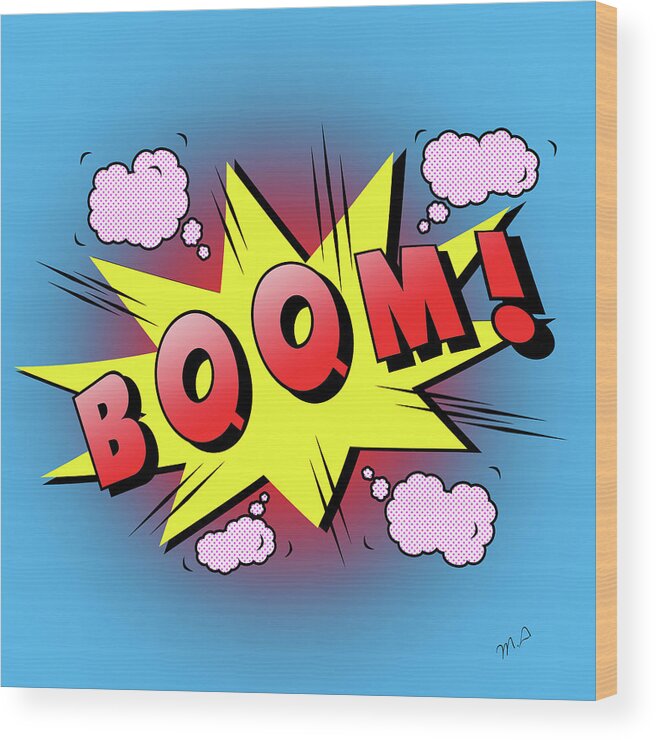 Boom 2 Wood Print featuring the mixed media Boom 2 by Mark Ashkenazi