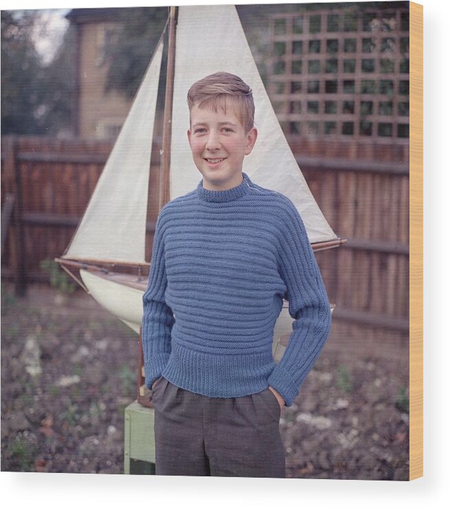 Sweater Wood Print featuring the photograph Boy In Blue by Chaloner Woods